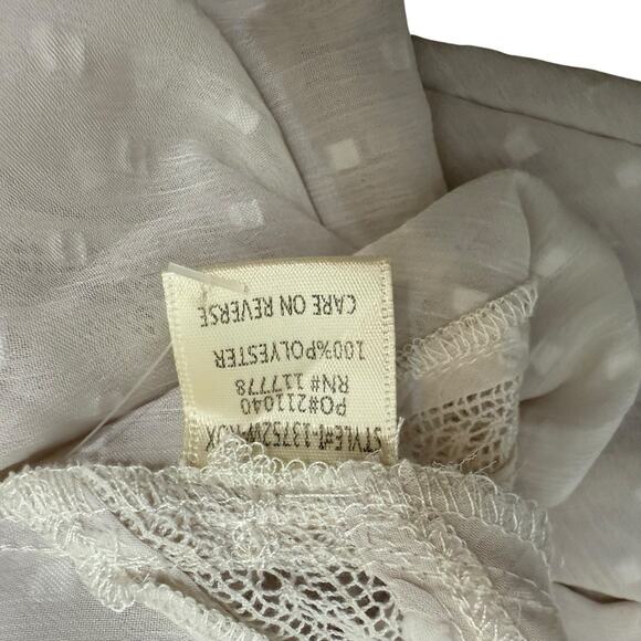 Lovestitch Top Womens Size Large Beige Celeste Chiffon Tie Front Top - Picture 8 of 12